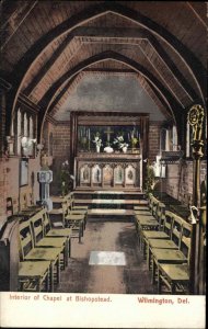 Wilmington Delaware DE Bishopstead Chapel Interior c1910 Postcard