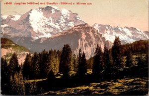 Vtg Switzerland Jungfrau und Ebnefluh Murren aus 1910s View Postcard