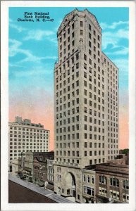 USA First National Bank Building Charlotte North Carolina Vintage Postcard C023