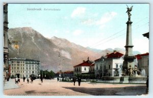 INNSBRUCK, AUSTRIA ~ Street Scene BAHNHOFPLATZ Railroad Depot c1910s  Postcard