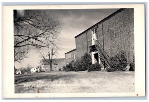 Overton Texas TX Postcard RPPC Photo Public School Building 1961 Posted Vintage