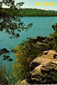 Missouri Ozarks Bluff Overlooking A Beautiful Blue Lake