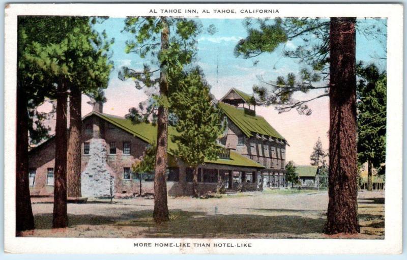 AL TAHOE, LAKE TAHOE California  CA    AL TAHOE INN  ca 1920s    Postcard