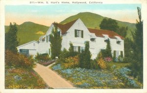 Hollywood California Wm S Hart's Home  White Border Postcard Unused