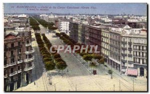 Old Postcard Barcelona Calle de las Cortes Catalanas