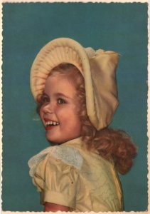 fashion postcard: Bright Bonnet, Bright Eyes