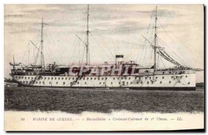 Old Postcard Boat Cruiser Marseillaise first class Breastplate