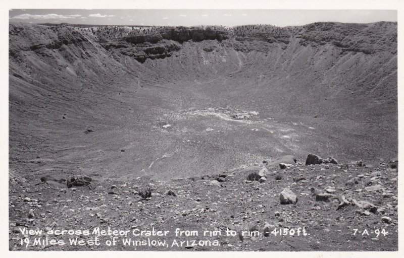 Arizona View Across Meteor Crater Real Photo