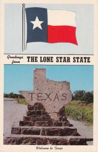 Greetings from the Lone Star State - Texas Map Stone Marker