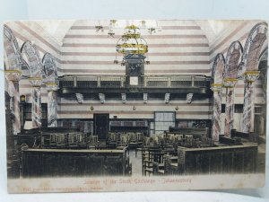 Interior of The Stock Exchange Johannesburg South Africa Vintage Postcard 1907