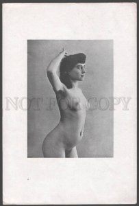 092707 ART NOUVEAU FRENCH NUDE RISQUE GIRL long hair Vintage#2