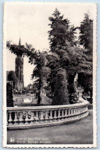 Kortrijk Belgium Postcard View of Queen Astrid Park c1930's Vintage Posted