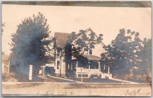 Residential House Front View Roadway Entrance Real Photo RPPC Postcard