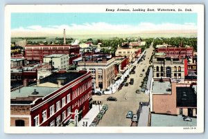 Watertown South Dakota Postcard Kemp Avenue Looking East c1940 Vintage Antique