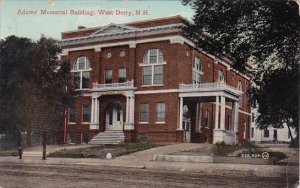 New Hampshire West Derry Adams Memorial Building 1912