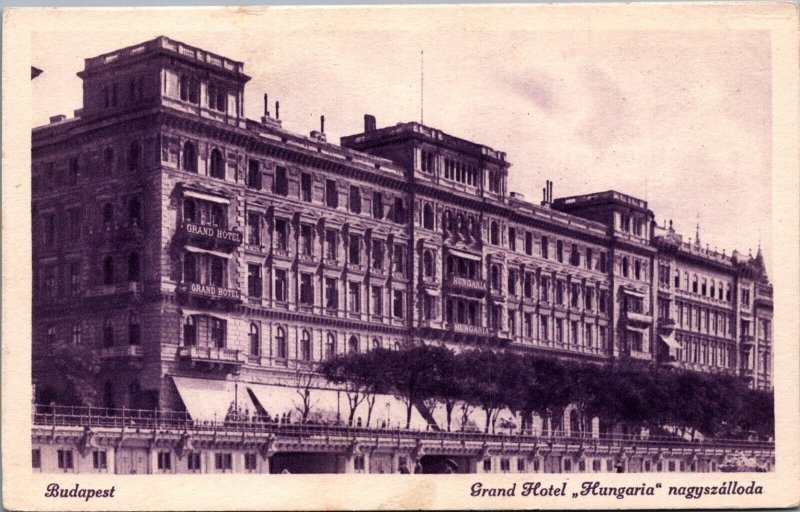 Hungary Budapest Grand Hotel Vintage Postcard 04.98