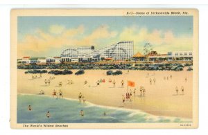FL - Jacksonville Beach. Roller Coaster & Amusements  ca 1939
