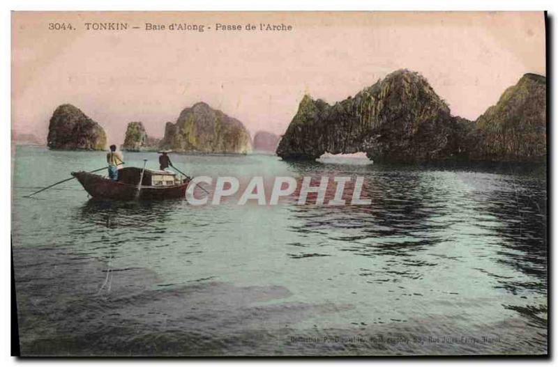 Old Postcard Indochina Tonkin Bay & # 39Along Switches from & # 39arche