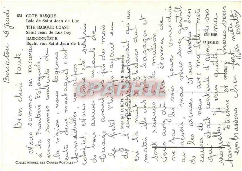Postcard Modern Cote Basque Saint Jean de Luz Bay