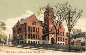 High School Building, Bellow Falls, Vermont c1900s Vintage Postcard