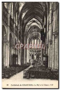 Old Postcard Cathedral of Chartres Old Postcard The nave and chancel