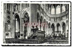 Postcard Old Veurne Colleglale Kerk St. Welburga Binnenzicht furnes