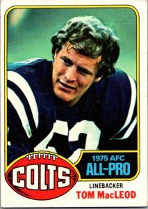 1976 Topps Football Card Tom MacLeod Baltimore Colts sk4328