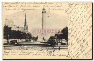 Old Postcard Baltimore Md Mount Vernon Place And Washington Monument