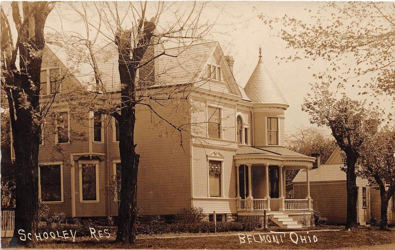 E75/ Belmont Ohio RPPC Postcard Belmont County c1910 Schooley Home