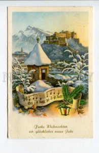 424020 AUSTRIA to GERMANY 1961 year NEW YEAR Salzburg RPPC w/ CHRISTMAS label