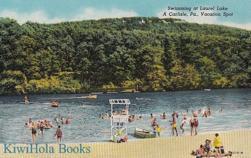 Postcard Swimming Laurel Lake Carlisle PA Vacation Spot