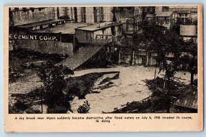 Tomkins City New York NY Postcard Dry Near Myers Became Destructive Flood 1935