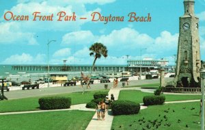 Vintage Postcard Ocean Front Park Boardwalk Attractions Daytona Beach Florida FL