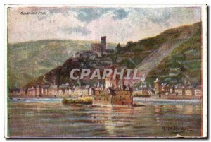 Postcard Old Caub put Pfalz