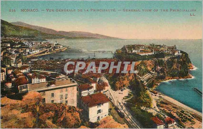 Old Postcard MONACO General view of the Principality