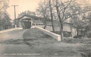 SMITH'S COVERED BRIDGE GRANOGUE DELAWARE POSTCARD (c. 1930s)