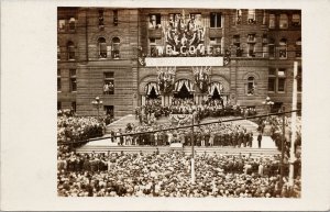 Montreal QC ?? 1939 Welcome To Britain's War Premier Sign RPPC Postcard F95