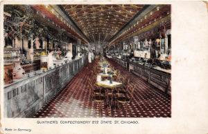 Illinois Il Postcard 1912 CHICAGO Gunther's Confectionary Store INTERIOR