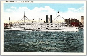 Steamer Priscilla Fall River Line Transportation Passenger Vessel Postcard