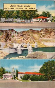 Lake Auto Court Boulder City Nevada Postcard PC489