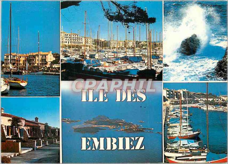 Modern Postcard Island Souvenir Embiez Lumiere Beauty and the Riviera Yacht