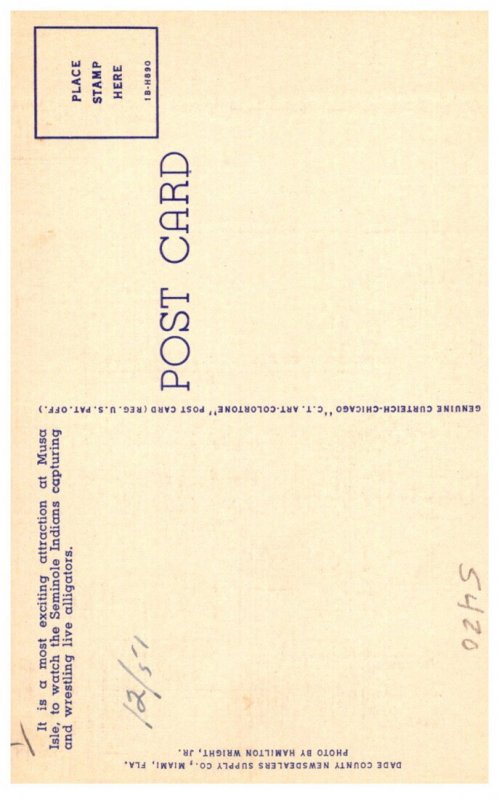 Indian boys wrestling Alligator, Musa Indian Village Miami Florida