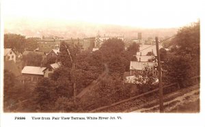 White River Jct. VT Aerial View Underwood & Underwood Real Photo Postcard