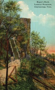 Chattanooga TN-Tennessee, Roper's Rock Steps Lookout Mountain, Vintage Postcard