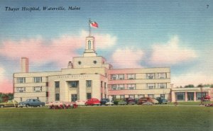 Vintage Postcard 1962 View of Thayer Hospital Building Waterville Maine ME