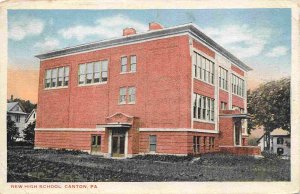 New High School Canton Pennsylvania 1916 postcard