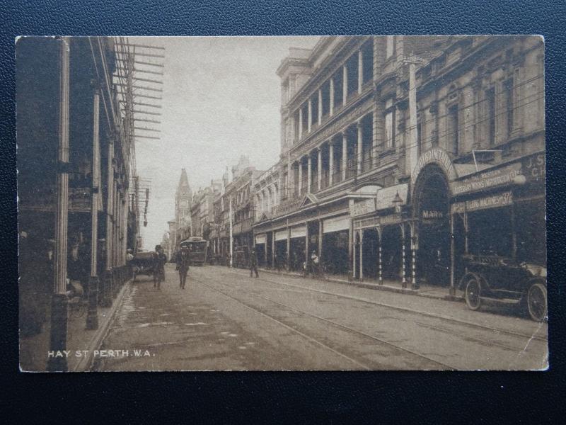 Western Australia PERTH Hay Street shows GEORGE DIBDIN TAILOR STORE Old Postcard