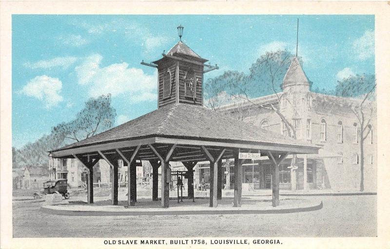 D88/ Louisville Georgia Ga Postcard c1915 Old Slave Market Built 1758