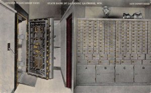 La Crosse Wisconsin State Bank Safe Deposit Boxes Vintage Postcard AA75646