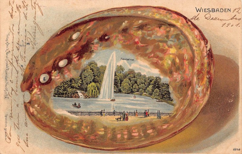 Germany Gruss aus Wiesbaden 1901 litho vintage postcard